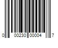 Barcode Image for UPC code 000230000047