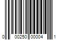 Barcode Image for UPC code 000250000041