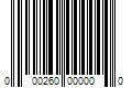 Barcode Image for UPC code 000260000000