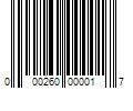 Barcode Image for UPC code 000260000017