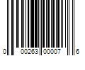 Barcode Image for UPC code 000263000076