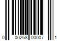 Barcode Image for UPC code 000268000071