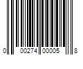 Barcode Image for UPC code 000274000058