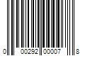 Barcode Image for UPC code 000292000078