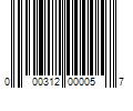 Barcode Image for UPC code 000312000057