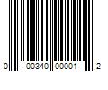 Barcode Image for UPC code 000340000012