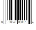 Barcode Image for UPC code 000340000074