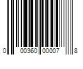 Barcode Image for UPC code 000360000078