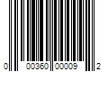 Barcode Image for UPC code 000360000092