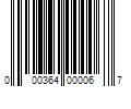 Barcode Image for UPC code 000364000067