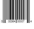 Barcode Image for UPC code 000364000074