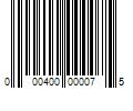 Barcode Image for UPC code 000400000075