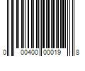 Barcode Image for UPC code 000400000198