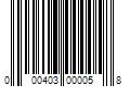 Barcode Image for UPC code 000403000058