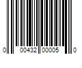 Barcode Image for UPC code 000432000050