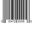 Barcode Image for UPC code 000472000058