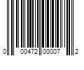 Barcode Image for UPC code 000472000072