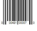 Barcode Image for UPC code 000481000070