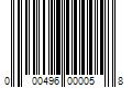 Barcode Image for UPC code 000496000058