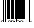 Barcode Image for UPC code 000502000072