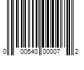 Barcode Image for UPC code 000540000072