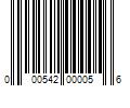 Barcode Image for UPC code 000542000056