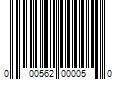 Barcode Image for UPC code 000562000050