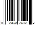 Barcode Image for UPC code 000600000202