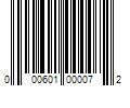 Barcode Image for UPC code 000601000072