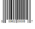 Barcode Image for UPC code 000602000057