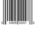 Barcode Image for UPC code 000605000078