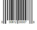 Barcode Image for UPC code 000612000078