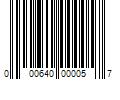 Barcode Image for UPC code 000640000057