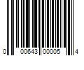 Barcode Image for UPC code 000643000054