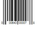 Barcode Image for UPC code 000643000078