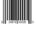 Barcode Image for UPC code 000678000050. Product Name: 