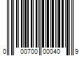 Barcode Image for UPC code 000700000409