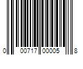 Barcode Image for UPC code 000717000058