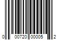 Barcode Image for UPC code 000720000052