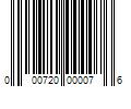 Barcode Image for UPC code 000720000076