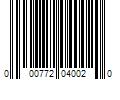 Barcode Image for UPC code 000772040020