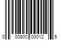 Barcode Image for UPC code 000800000125