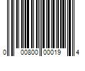 Barcode Image for UPC code 000800000194