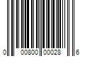 Barcode Image for UPC code 000800000286