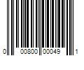 Barcode Image for UPC code 000800000491