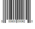 Barcode Image for UPC code 000800000620