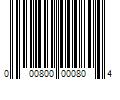 Barcode Image for UPC code 000800000804