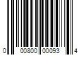 Barcode Image for UPC code 000800000934