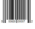 Barcode Image for UPC code 000830000072