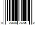 Barcode Image for UPC code 000838000050